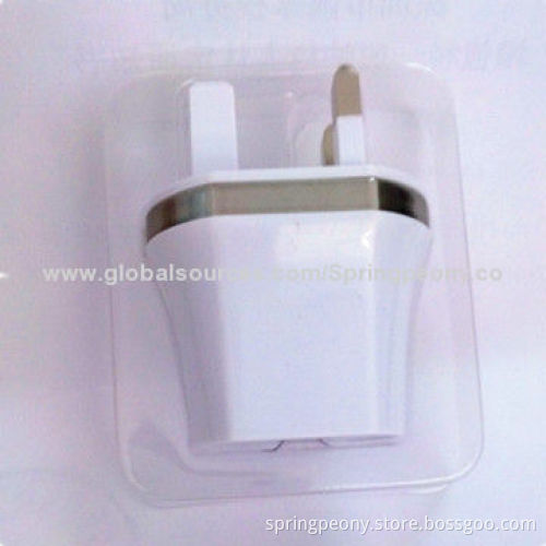 Three-pin Plug Gauge USB Charger Power Adapter, Built-in Intelligent Protection System